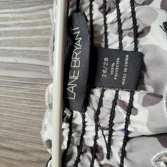 Lane Bryant Women's Blouse Top 26/28 Multicolor 100% Polyester Short Sleeves - Picture 2 of 8